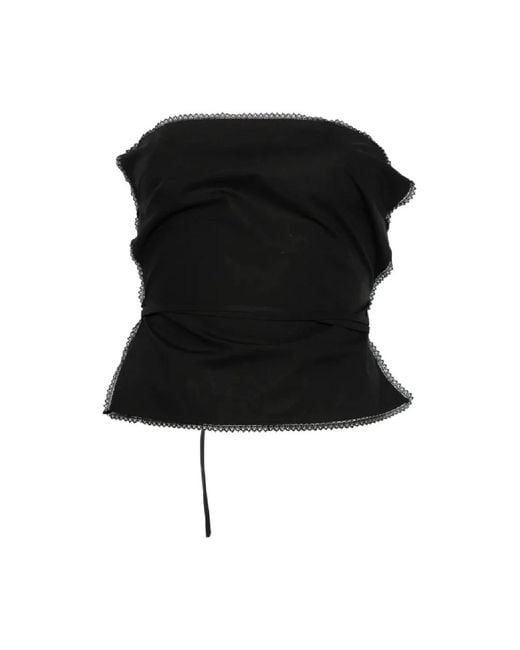 MSGM Black Sleeveless Tops