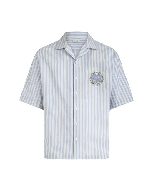 Etro Blue Short Sleeve Shirts for men