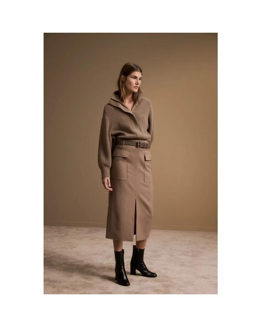 Windsor. Rokken ,Bruin ,Midi Rok in het Brown