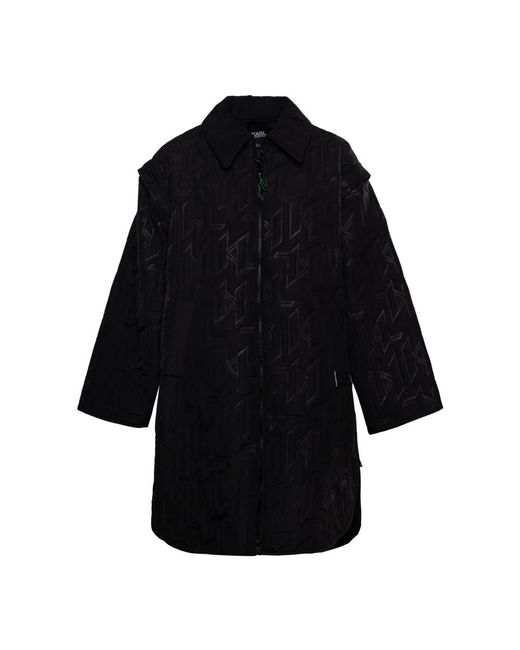 Karl Lagerfeld Black Single-Breasted Coats