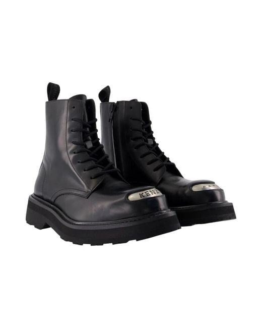 KENZO Black New Smile Lace Up Boots