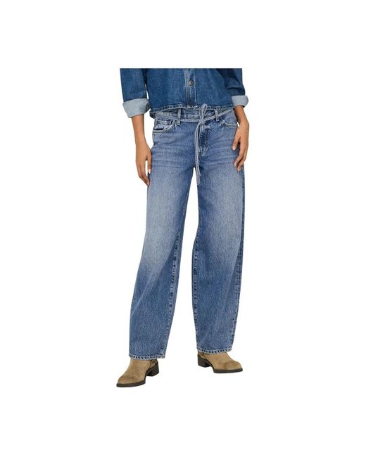 ONLY Jeans ,Blauw ,Denim Straight Dot Denim Jeans in het Blue