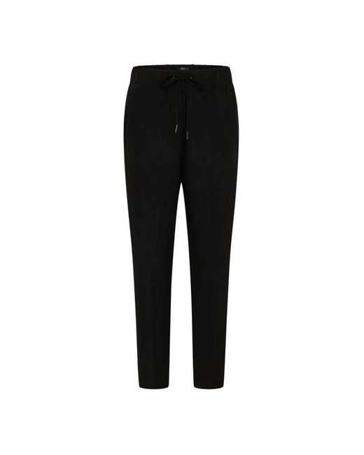 Bruuns Bazaar Broeken ,Zwart ,Polyester Zwarte Elastische Taille Broek Sportieve Stijl in het Black