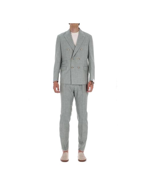 Double Breasted Suits Eleventy de hombre de color Gray