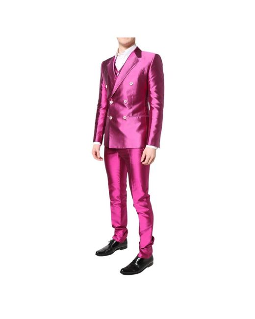 Dolce & Gabbana Red Double Breasted Suits for men