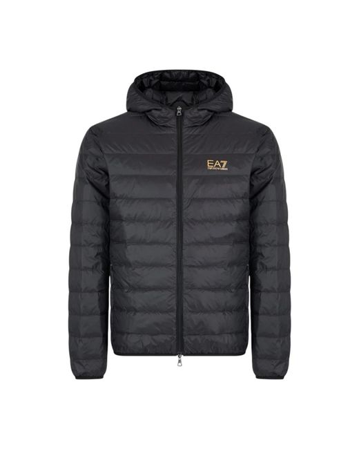 EA7 Jassen ,Zwart ,Core Identity Packable Donsjas in het Black voor heren