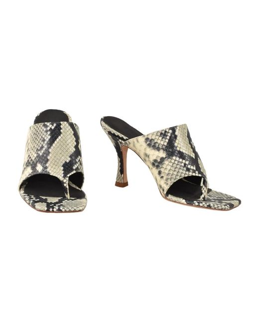 Erika Cavallini Semi Couture Metallic Heeled Mules
