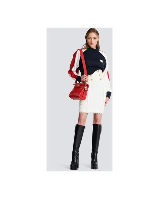 Balmain Tweed Potloodrok in het White