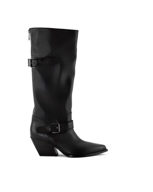 Elena Iachi Black Cowboy & Biker Boots