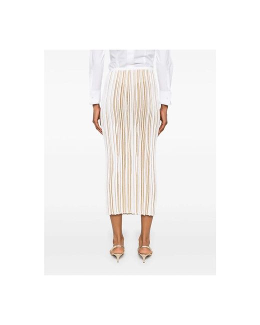 Giambattista Valli White Gestreifter Strick-Midi-Rock