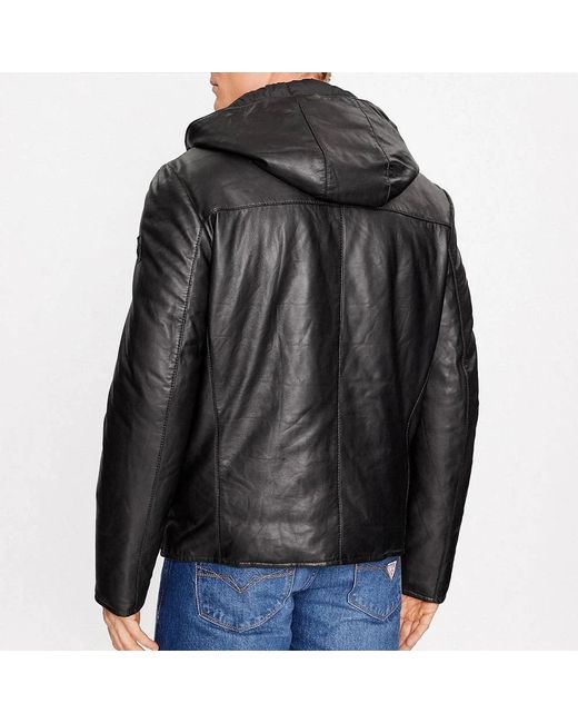Milestone Jassen ,Zwart ,Leer Omkeerbare Leren Jas Met Pufferstijl in het Black voor heren