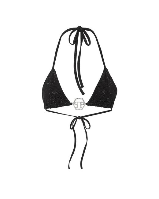 Philipp Plein Badmode ,Zwart ,Katoen Top Bikini Stones in het Black