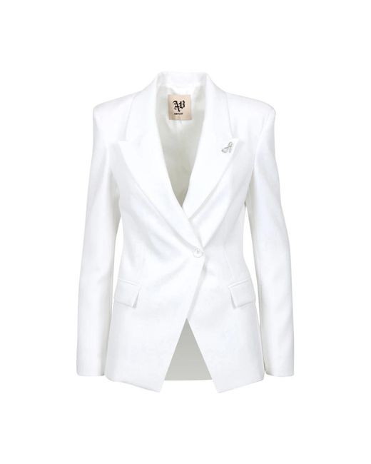 Aniye By Jassen ,Wit ,Leer Slim Blazer in het White