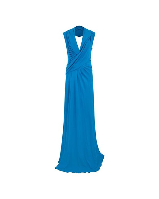 Alberta Ferretti Lange Jurk in het Blue
