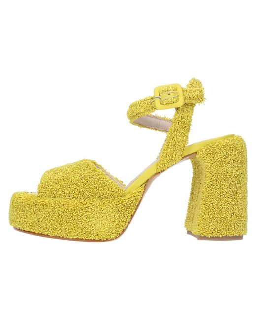 Elena Iachi Yellow High Heel Sandals