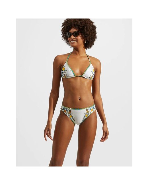 LaDoubleJ Badmode ,Wit ,Borboni Bikini Top in het Green