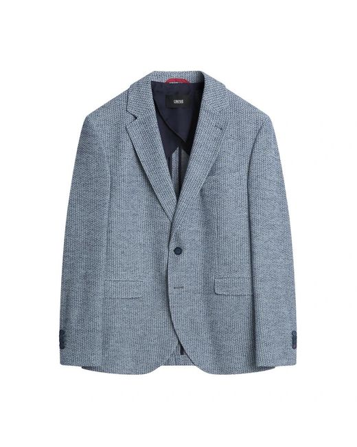 Cinque Jassen ,Blauw ,Katoen Gestructureerd Blauw Jasje Moderne Italiaanse Stijl in het Blue voor heren