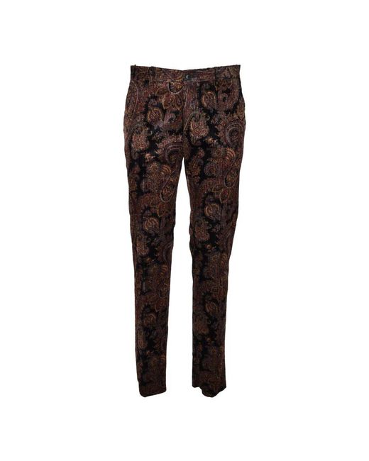 Etro Elegante Baumwollmischung Viskose Hose in Brown für Herren