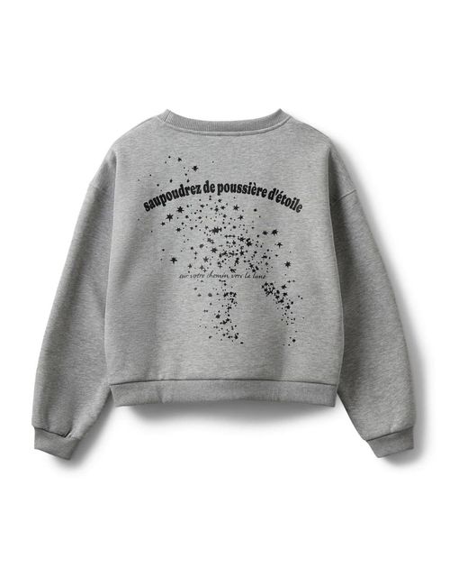 Sofie Schnoor Hoodies & Sweatvesten ,Grijs ,Leer Sweatshirts in het Gray