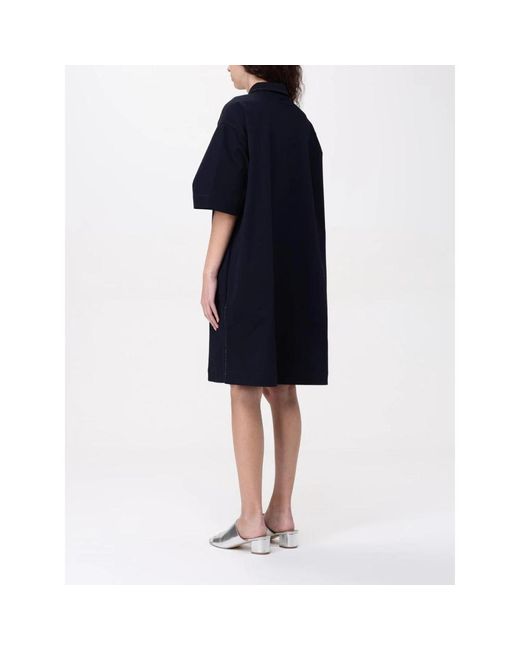 Fabiana Filippi Blue Elegantes Kleid Mit Kurzen Ärmeln