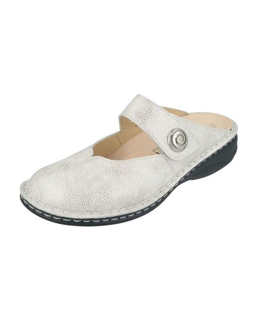 Finn Comfort White Clogs
