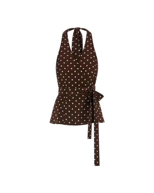 P.A.R.O.S.H. Sbillo Silk Top in het Brown