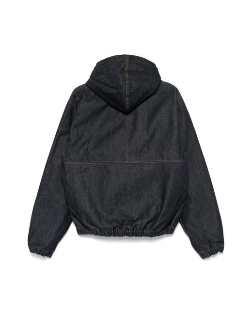 Stussy Blaue Reißverschluss-Kapuzenmantel in Black für Herren