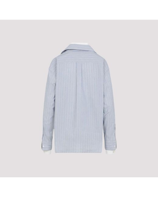 Acne Overhemden ,Blauw ,Katoen Blauwe Katoenen Blouse Dubbellaags Ontwerp in het Blue