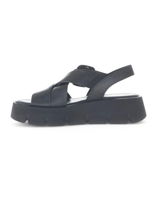 Gabor Blue Schwarze Glatte Ledermules