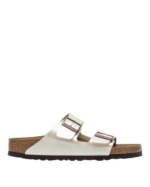 Birkenstock White Sliders
