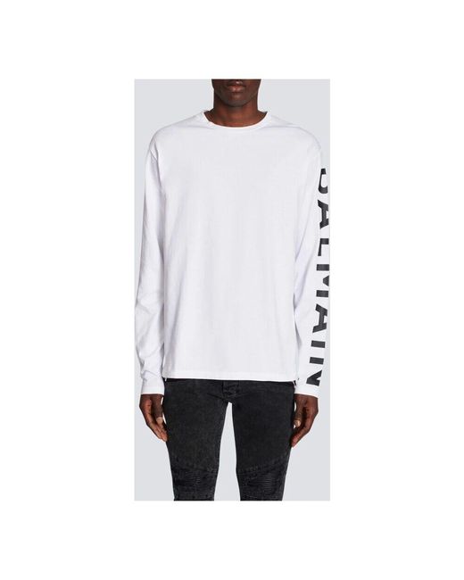 Magliette a maniche lunghe di Balmain in White da Uomo