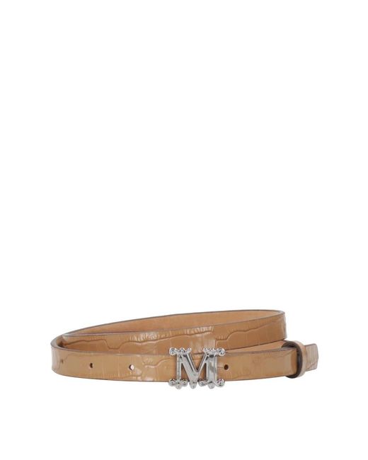 Max Mara Accessoires ,Bruin ,Bruine Krokodillenprint Leren Riem in het Brown