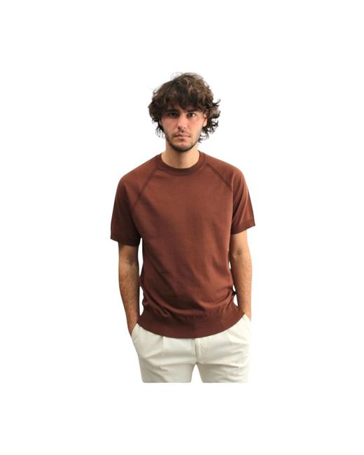 Paolo Pecora Braunes t-shirt mit rundhalsausschnitt in Brown für Herren