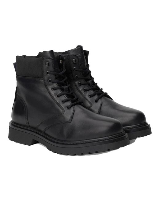 Tommy Hilfiger Black Lace-Up Boots for men