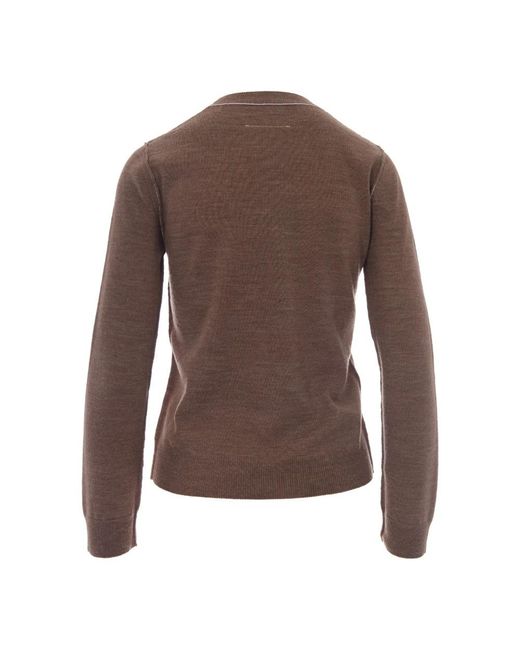 MM6 by Maison Margiela Brown Round-Neck Knitwear