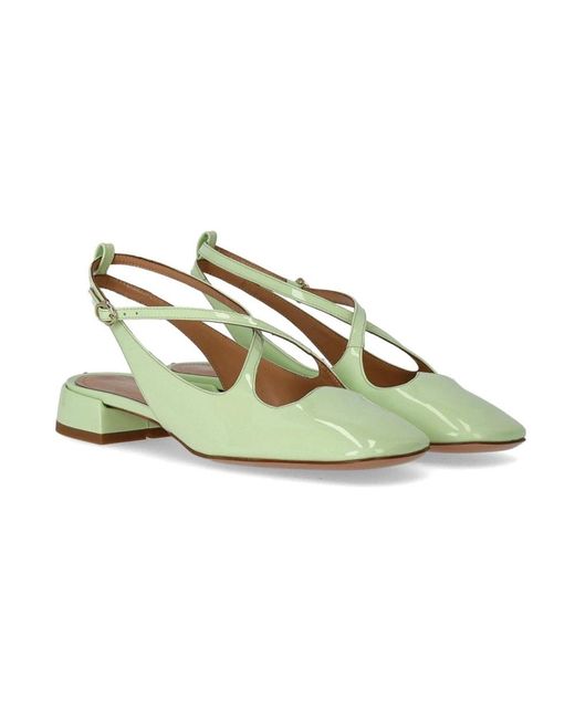 A. BOCCA Schoenen ,Groen ,Leer Pastel Groen Lakleren Slingback Pump in het Green