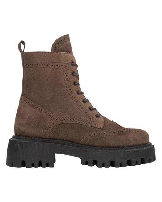 ESTRO Brown Velours Stiefeletten