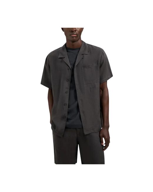 Olaf Hussein Black Short Sleeve Shirts for men
