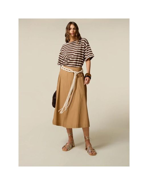 Midi Skirts Oltre de color Brown