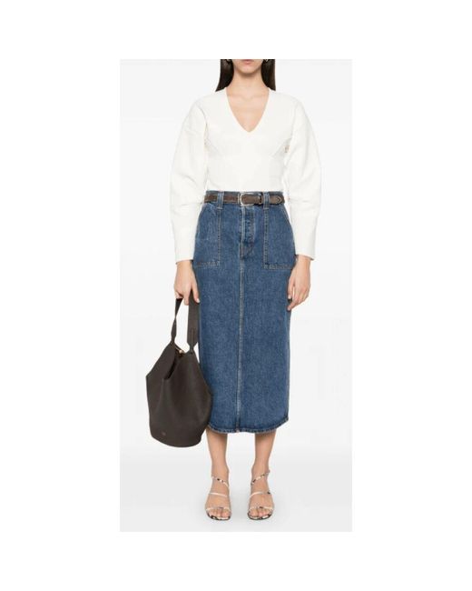 Denim Skirts di Khaite in Blue