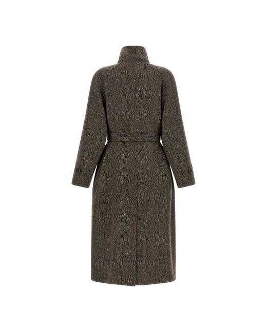 Brunello Cucinelli Gray Belted Coats