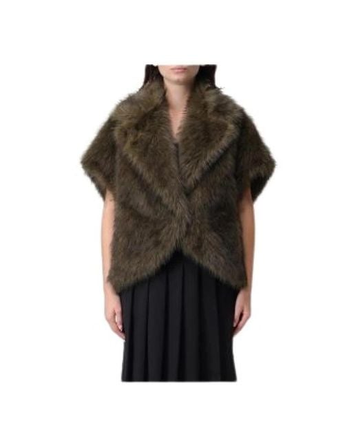 Liviana Conti Black Faux Fur & Shearling Jackets