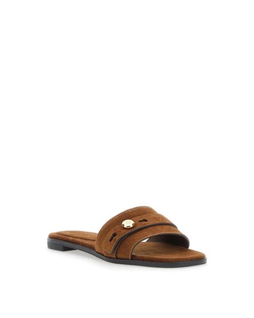 Tory Burch Brown Sliders