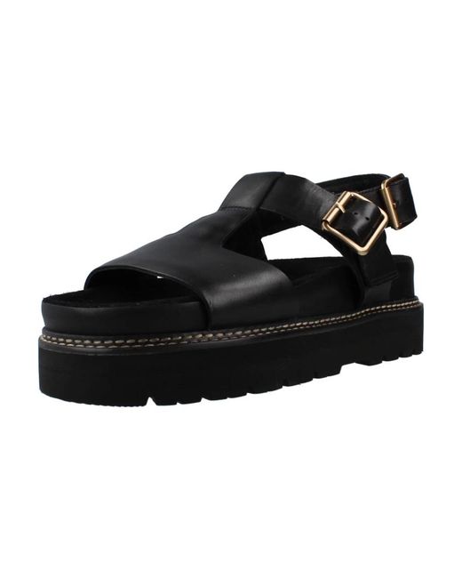 Clarks Black Flat Sandalen