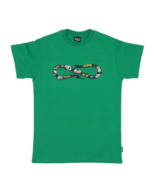 Propaganda Tops ,Groen ,Katoen Slangenprint Logo Tee Groen in het Green voor heren
