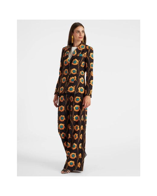 LaDoubleJ Black Blazer Mit Blumen-Print