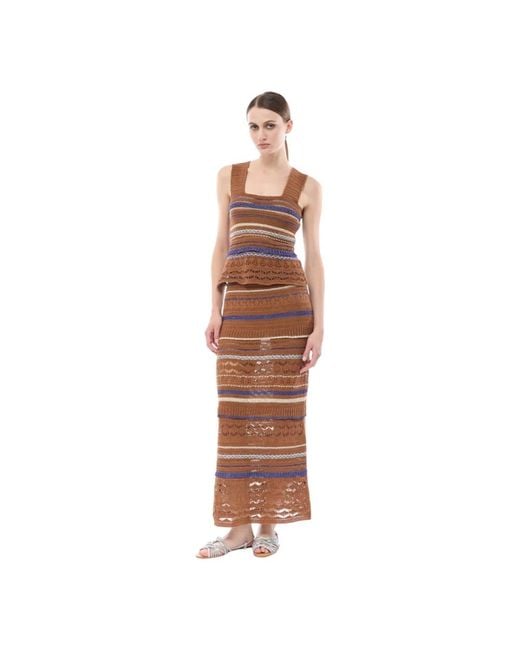 Nenette Brown Maxi Skirts