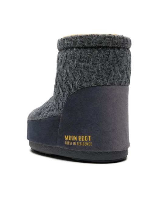Moon Boot Schoenen ,Grijs ,Wol Gebreide Enkelboots in het Gray