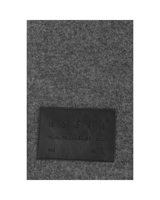 Hogan Accessoires ,Grijs ,Grijze Sjaal Met Franje En Logo in het Gray voor heren