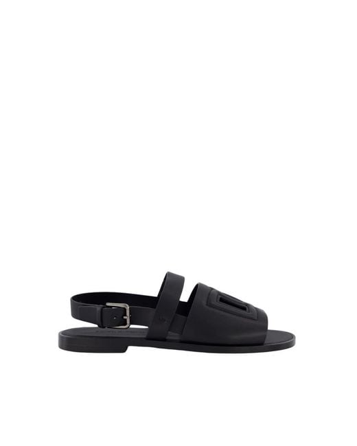 Dolce & Gabbana Black Flat Sandals for men
